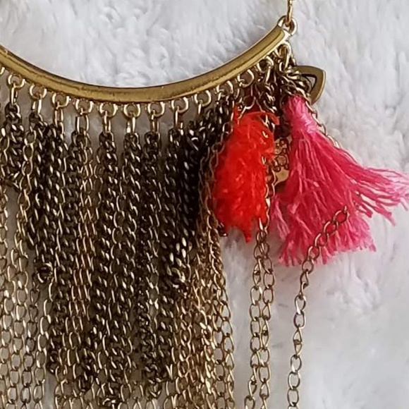 Express Wood Bead Gold Dangle Necklace, NWOT - Picture 7 of 8